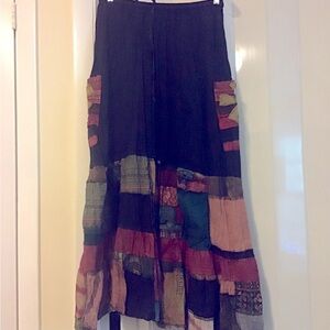 New w/out tags.  Patchwork Maxi Skirt - Black and Multicolor